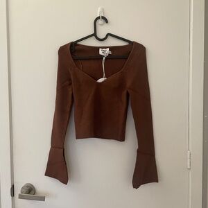 NWT Princess Polly Sherry long sleeve top brown